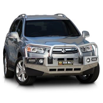 ECB Textura Black Bullbar with Bumper Lights fits Holden Captiva 7 Series 2 Sensor Model 03/11-12/15 BH125SYM