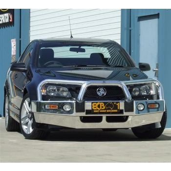 ECB Polished Bullbar with Bumper Lights fits Holden Commodore VE S1 SS 08/06-08/10 BH18SYP