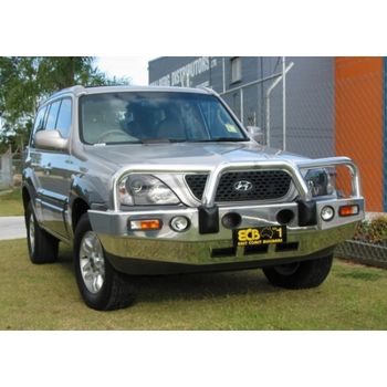 ECB Textura Black Bullbar with Bumper Lights fits Hyundai Terracan 11/01-06 BHU46SYM