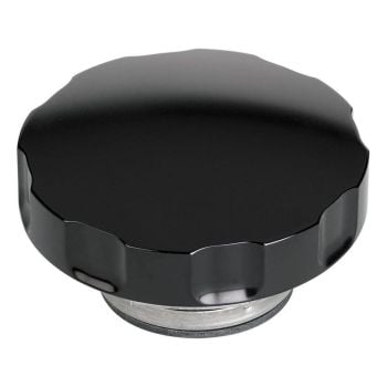 Billet Specialties BSBLK75125 Radiator Cap Black Notched Smooth 16lb BSBLK75125