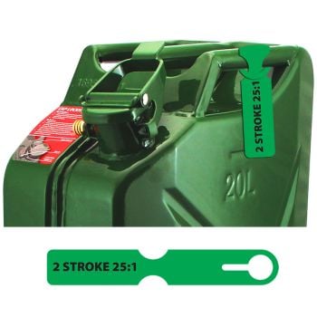 Fuel Can Tag 2 Stroke 25:1 Fuel Safe