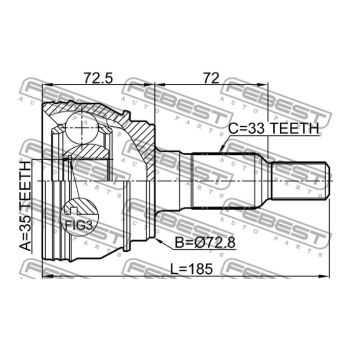 Febest CV Joint Outer 35x72.8x33mm 3210-ESCIII
