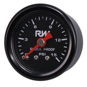Raceworks Fuel Pressure Gauge 0-15PSI FSA-519BK