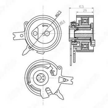 GMB GTB1380 Timing Belt Tensioner Pulley