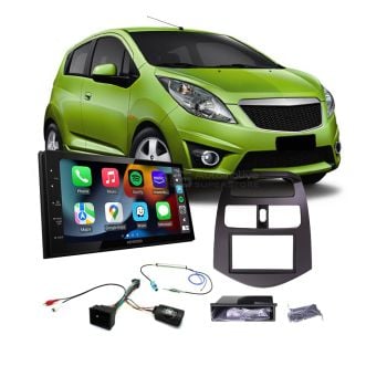 Holden Barina Spark 2010-On MJ Black Dash Apple CarPlay Android Auto Head Unit Upgrade Kit