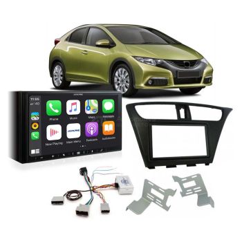 Honda Civic 2012-2015 Hatch without Nav Apple CarPlay Android Auto Head Unit Upgrade Kit