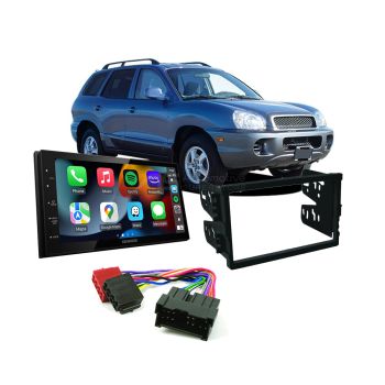 Hyundai Santa Fe 2000-2005 SM without Clock Apple CarPlay Android Auto Head Unit Upgrade Kit