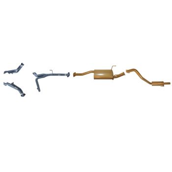 King Brown Single 2.5" Exhaust with Headers with Resonator/Muffler fits Prado VZJ95 96-03 KB12205-HXMR