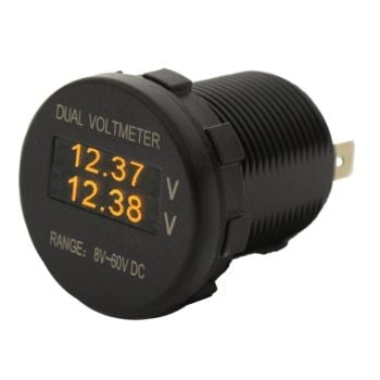 LV Automotive LV1069 OLED Dual Voltmeter 8 - 60V Flush Mount