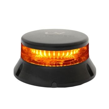 LV Automotive LV9600 Amber LED Beacon 3 Hole Flange Mount 10-30V 11 Flash Patterns