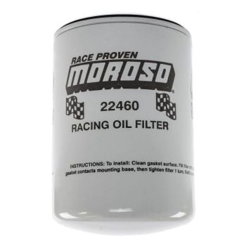 Moroso Racing Oil Filter Burst Strength: 350 psimax fits Chevy 13/16" -16 UNF thread Long design 5-1/4" high MO22460