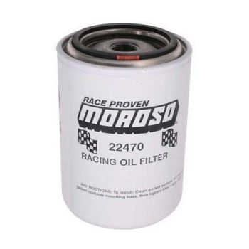 Moroso Racing Oil Filter Long Design 5-1/4" High fits Ford and Chrysler 3/4" -16 UNF Thread MO22470