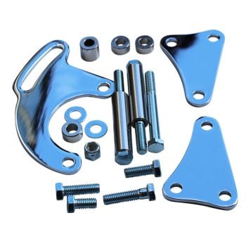 TFI Racing Power Steering Pump Chrome Steel Bracket Kit Chevrolet Sm Block Lwp 41309