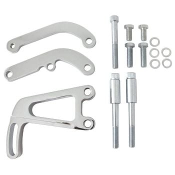 TFI Racing Power Steering Pump Polished Aluminium Bracket Kit Chevrolet Sm Block Lwp 41311