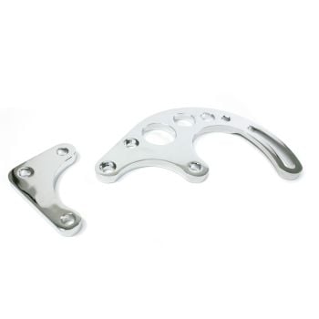TFI Racing Power Steering Pump Polished Aluminium 2 pce Bracket Chevrolet Sm Block Lwp 41339