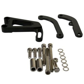 TFI Racing Power Steering Pump Bracket Small Block Chev LWP Black Alum Driver Side Mount LHD Vehicle 41347