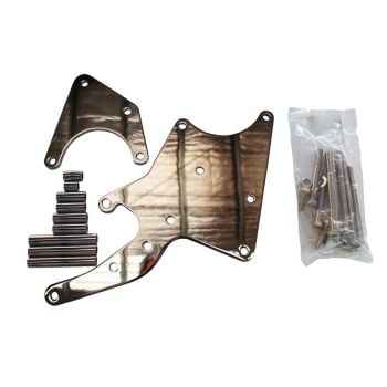 TFI Racing LS Chevrolet Alternator+A-Can Style Power Steering Relocation Bracket Kit Chrome 66-152