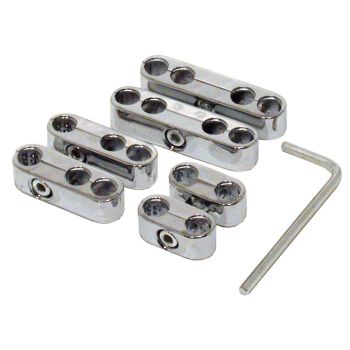 TFI Racing Spark Plug Ignition Lead Wire Separators Pro Style V8 Chrome set 7+8mm leads 66-192