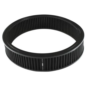 TFI Racing Air Cleaner Filter Element Black 14" Wide 3" Tall Round High Performance Cotton 68-211