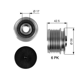 Gates OAP7106 Overriding Alternator Pulley