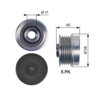 Gates OAP7132 Overriding Alternator Pulley