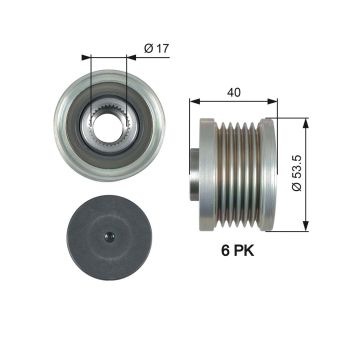 Gates OAP7179 Overriding Alternator Pulley