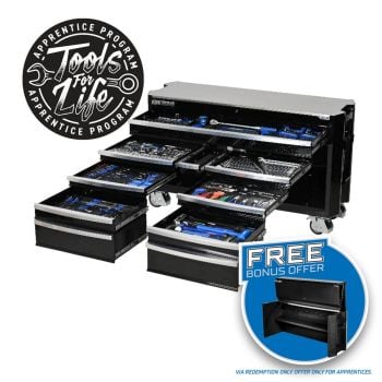 Kincrome CONTOUR Trolley Tool Kit 454pc 12 Drawer 60" Black P1825B
