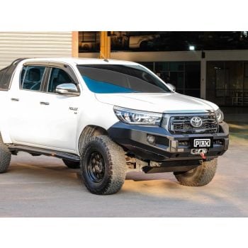 PIAK Elite Non Loop Bull Bar with Black Protection Plate fits Toyota HiLux 6/2018 to 4/2020 PKEBTYH18BB