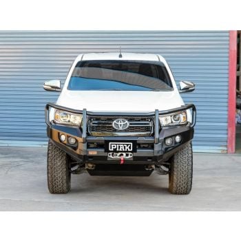 PIAK Elite Loop Bull Bar with Black Protection Plate fits Toyota HiLux 6/2018 to 4/2020 PKELTYH18BB