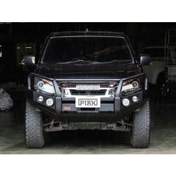 PIAK Premium 3-Loop Bullbar Black Recovery Points & Bash Plate fits Isuzu D-Max 6/2012 to 11/2016 PKPLISD12BB