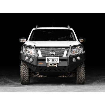 PIAK Premium 3-Loop Bullbar Black Recovery Points & Bash Plate fits Nissan Navara D23/NP300 3/2015 to 12/2020 PKPLNIN15BB