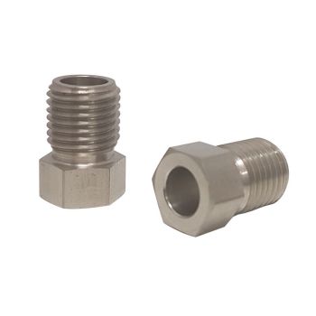 Proflow Stainless Brake Hard Line Tube Nut 3/8in. x 24 Qty 2 for 1/4 pipe PFE364