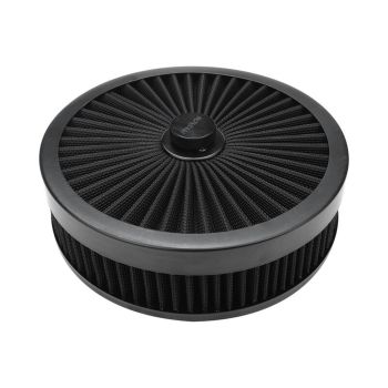 Proflow Air Filter Top Round 9x2" Black suits 5-1/8" Flat Base PFEAF-230051B