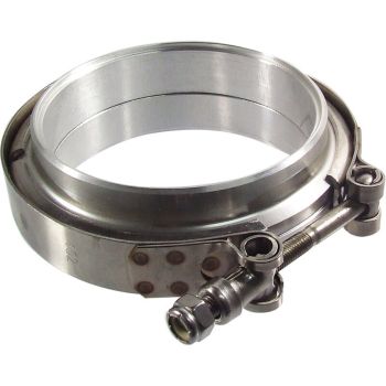 Proflow V Band Exhaust Clamp Interlocking Stainless Steel Natural 3.0 in. O.D. Pipe Kit PFETV30