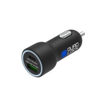 Quad Lock 48W Dual Car Charger USB-C PD and USB-A QC3.0 QLA-DCC-2