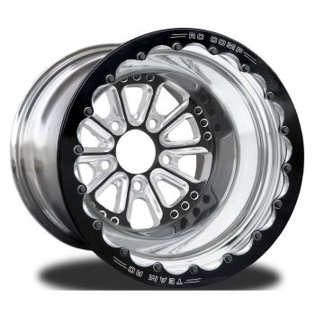 RC Components Exile 15" x 9" Wheel Polished with Black Eclipse Finish Centre 5 x 4.50" Bolt Circle with 4" Backspace Single Beadlock RCCSC401PIB-02B