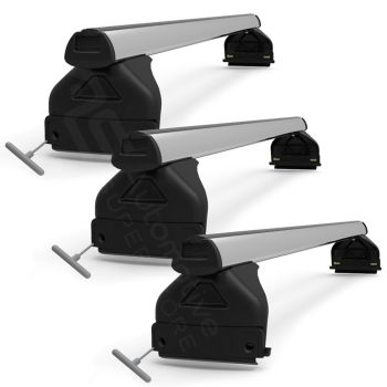 Rola Triple Thru Bar Black Roof Racks fits Toyota Hiace H200 3/2005-5/2019 Gutter Mount CGM07-3-B