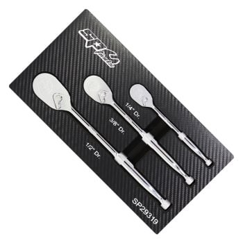 SP Tools Socket Accessories 1/4" 3/8" 1/2"Dr Ratchet Sealed Head 90T 3pc Set SP29319
