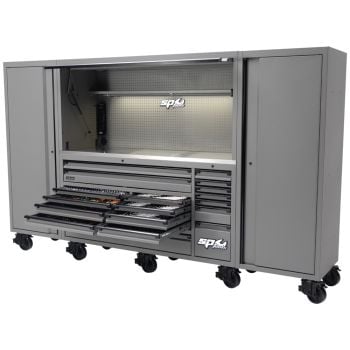 SP Tools USA Sumo Series 128" Workstation Tool Kit Metric/SAE 1017pc Matte Grey SP50857GY