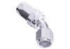 Aeroflow 100 Series Swivel Taper 45 Hose-End -6AN Silver 