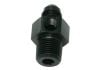 Aeroflow Male NPT to Adapter 1/4in to -6AN with 1/8in Port Black