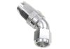 Aeroflow 150 Series Taper 1pc Full Flow Swivel 45 Hose-End -4AN Silver 