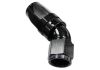 Aeroflow 150 Series Taper 1pc Full Flow Swivel 45 Hose-End -6AN Black 