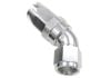 Aeroflow 150 Series Taper 1pc Full Flow Swivel 45 Hose-End -6AN Silver 