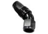 Aeroflow 150 Series Taper 1pc Full Flow Swivel 45 Hose-End -8AN Black 