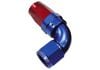 Aeroflow 150 Series Taper 1pc Full Flow Swivel 90 Hose-End -8AN Blue/Red 