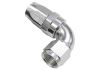 Aeroflow 150 Series Taper 1pc Full Flow Swivel 90 Hose-End -12AN Silver 