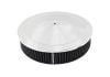Aeroflow Chrome Air Filter Assembly 14in x 3in 5-1/8in neck 1-1/8in Drop base black