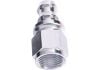Aeroflow 400 / 510 Series Push Lock Straight Hose-End -6AN Silver 
