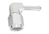 Aeroflow AF413-04S Female -4AN 90 Deg To 3/16" Barb Silver With Tube Nut